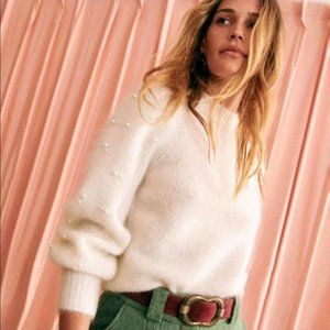Sezane "Perle Jumper" in White (NWT)